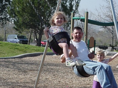 Emily, Duane and Marissa swinging high at Irvine Regional Park